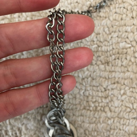 Vintage silver circle loop collar necklace - Picture 4 of 7